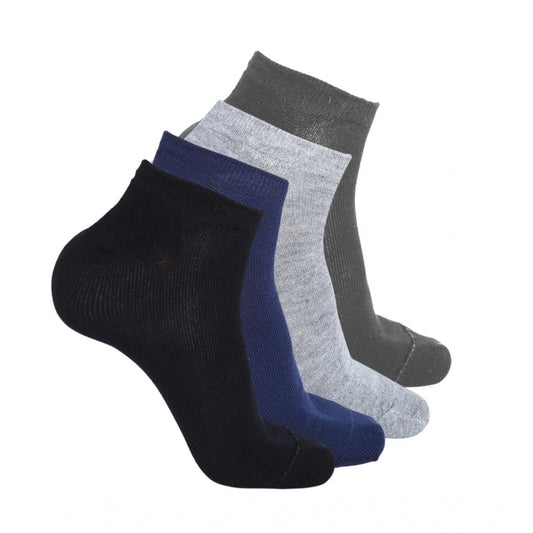 4 Pairs Unisex Casual Cotton Blended Solid Ankle length Socks (Assorted)