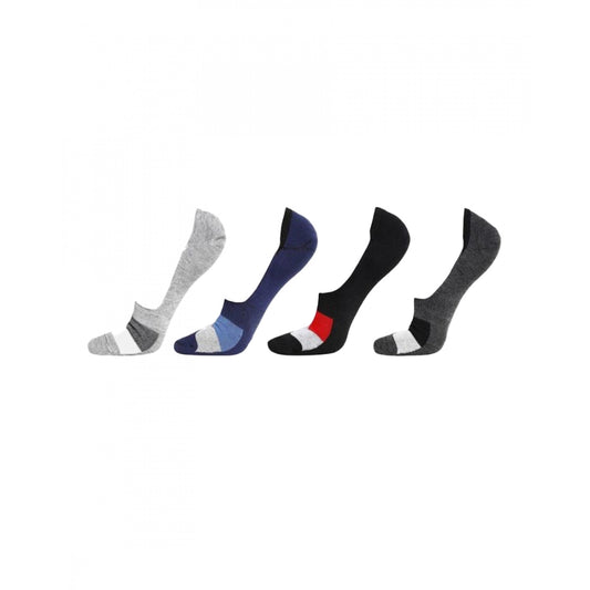 4 Pairs Unisex Casual Cotton Blended Printed No-show Socks (Assorted)