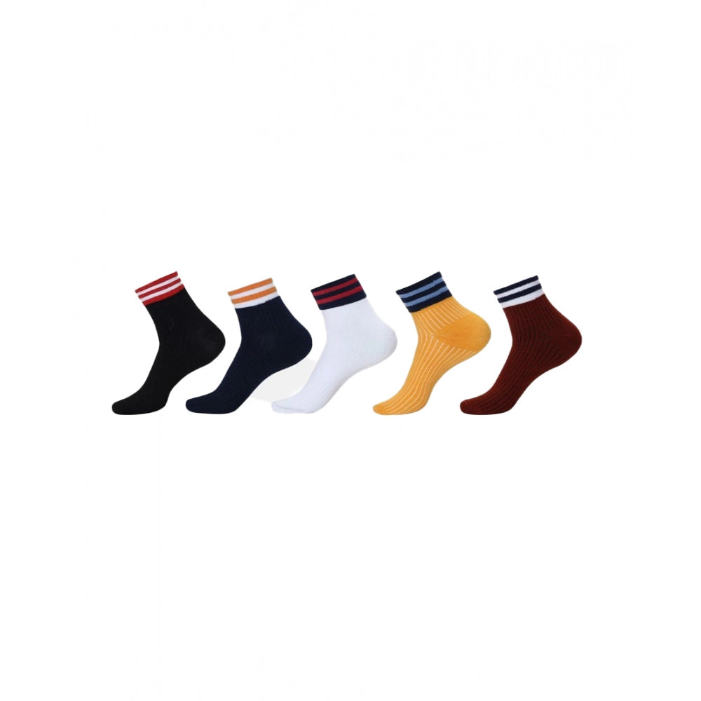 5 Pairs Unisex Casual Cotton Blended Printed Ankle length Socks (Assorted)