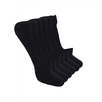 4 Pairs Unisex Casual Cotton Blended Solid No-show Socks (Black)