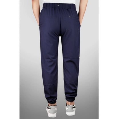 Generic Men's Polyster Solid Track Pant-Lower (Navy Blue)