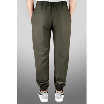 Men's Polyster Solid Track Pant-Lower (Dark Green)