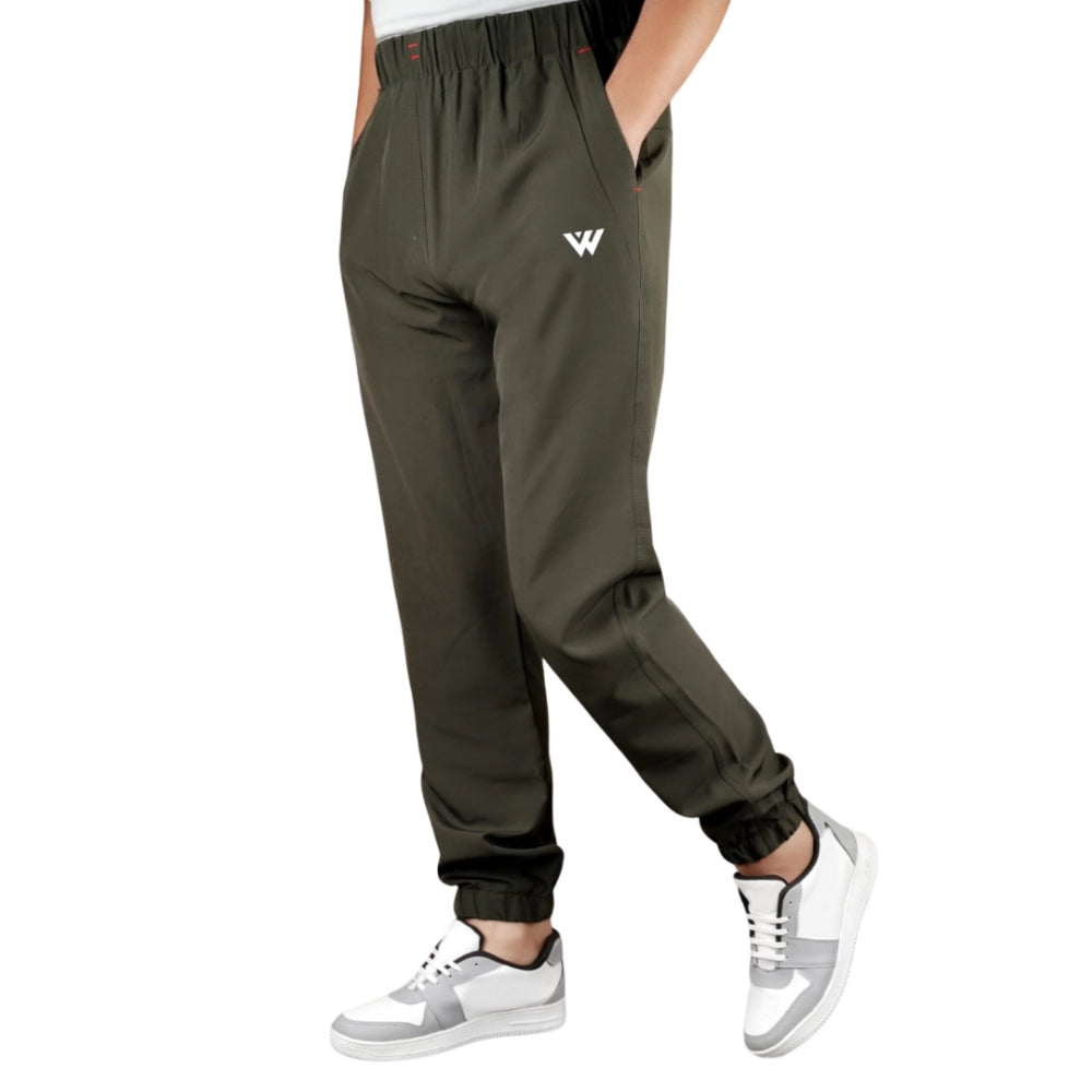 Men's Polyster Solid Track Pant-Lower (Dark Green)