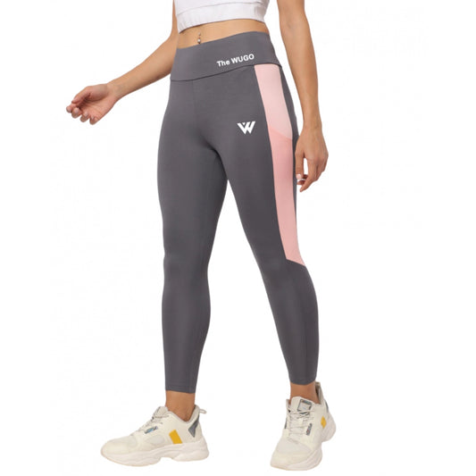 Generic Women's Polyster Solid Sport Leggings (Grey)