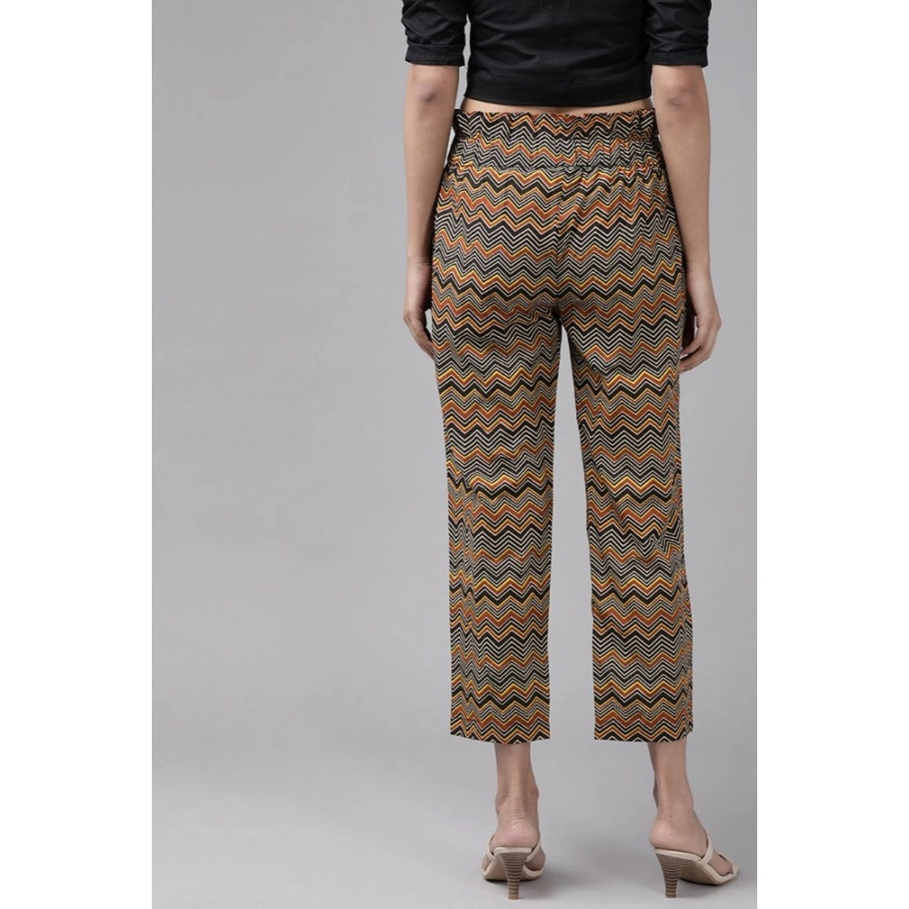 Women's Casual Printed Cotton Trouser Pant (MultiColor)