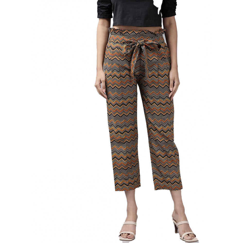 Women's Casual Printed Cotton Trouser Pant (MultiColor)