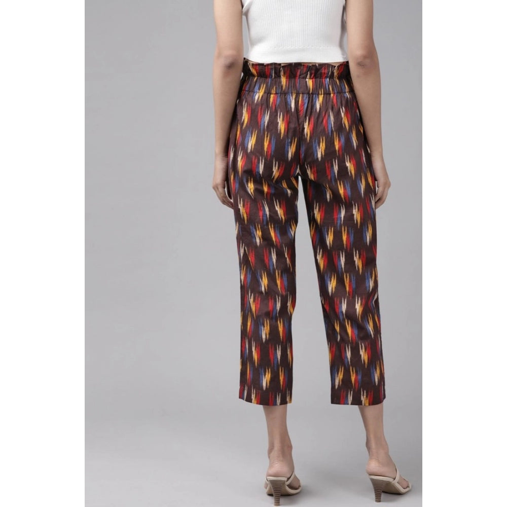 Women's Casual Printed Cotton Trouser Pant (MultiColor)