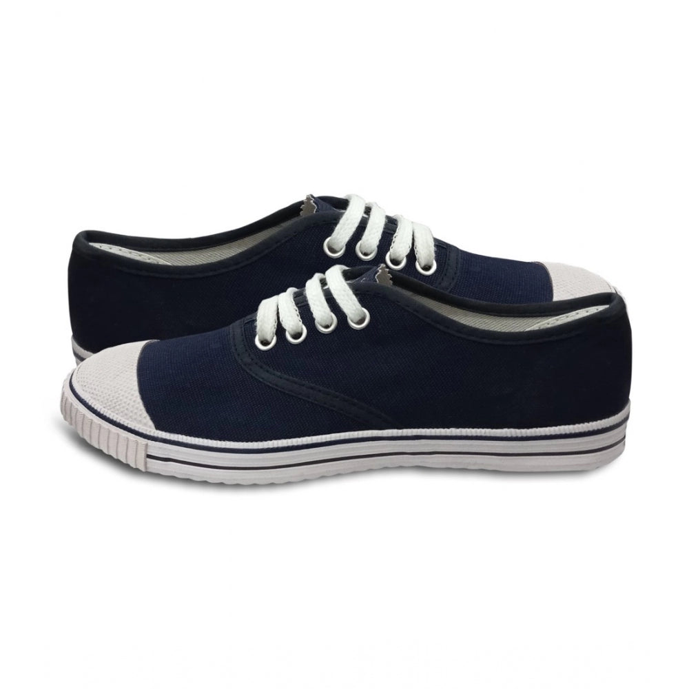 Unisex Cotton School Shoe Lace-Up (Navyblue)