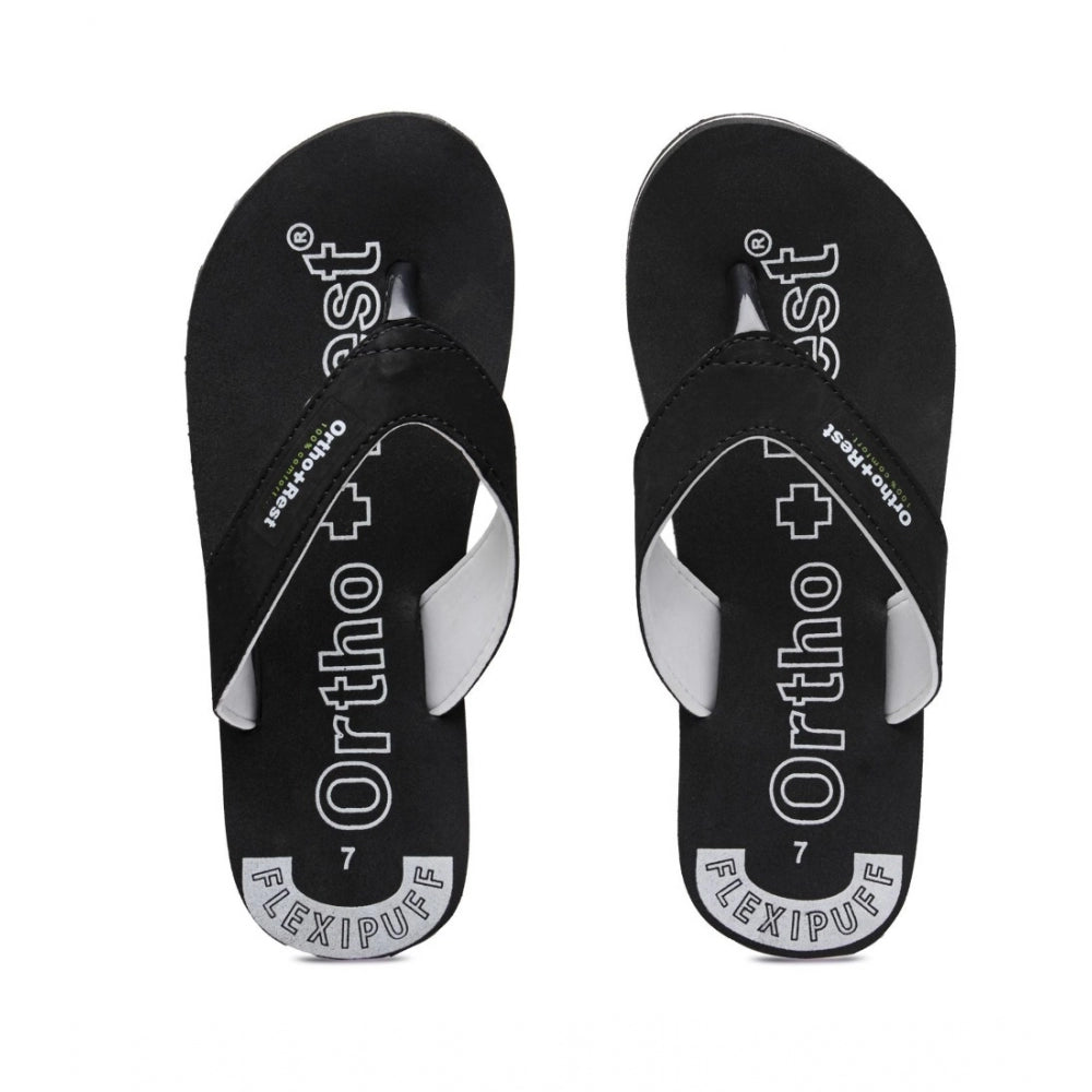 Generic Unisex Rubber Comfortable Orthopedic Doctor Slipper and Flip Flops (Black)