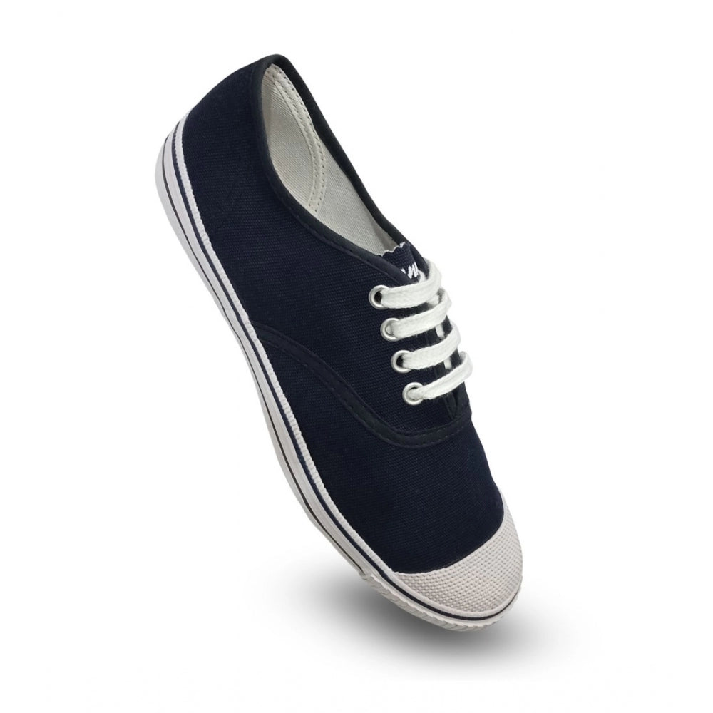 Unisex Cotton School Shoe Lace-Up (Navyblue)