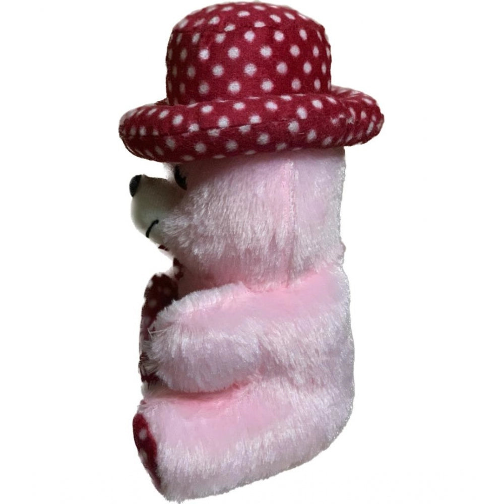 Cap Teddy Bear with Heart (Pink)