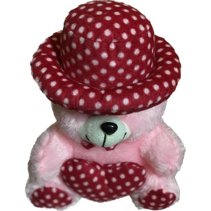 Cap Teddy Bear with Heart (Pink)