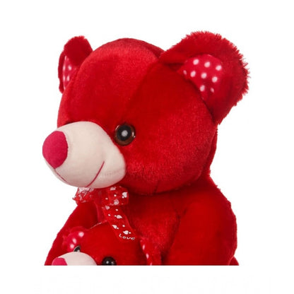 Mother And Baby Teddy Bear (Red)