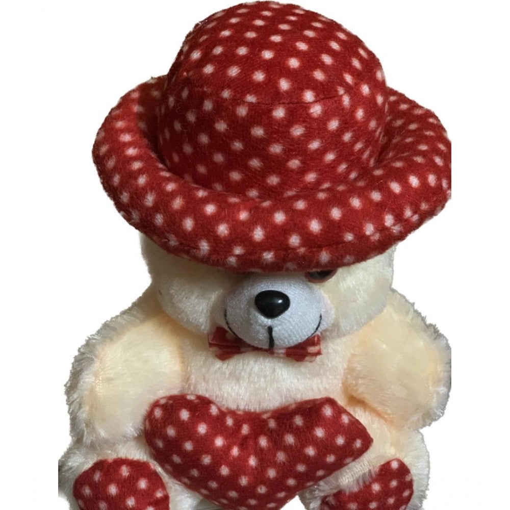 Cap Teddy Bear with Heart (Cream)