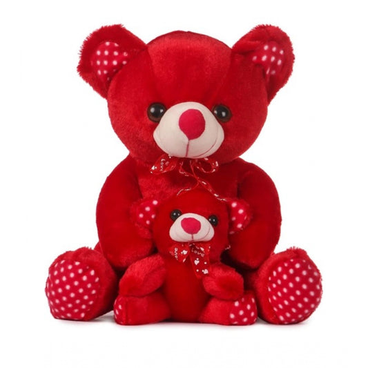 Mother And Baby Teddy Bear (Red)