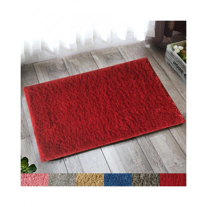 Solid Polyester Bathmat (Red)