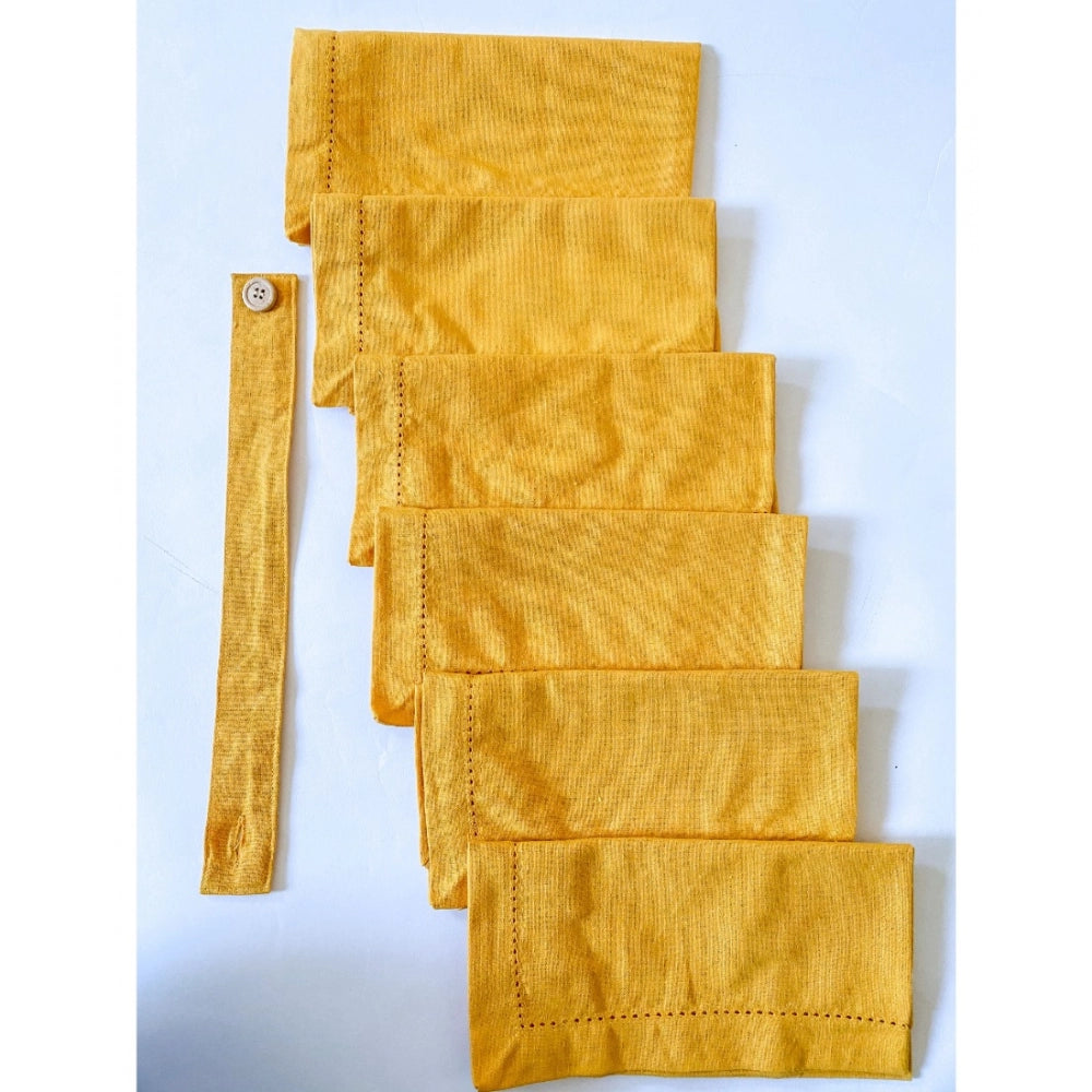 Solid Cotton Napkins Sets (Yellow)