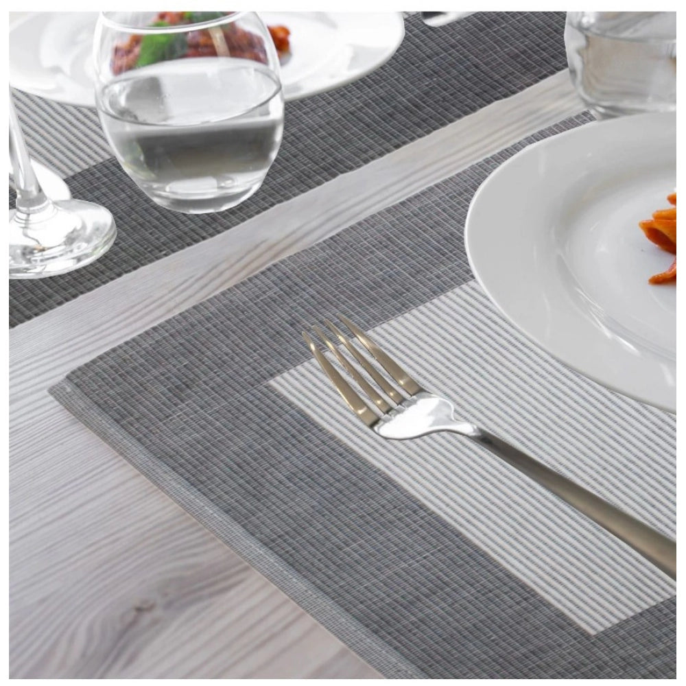 Ribbed Cotton Place Mats Sets (Grey)