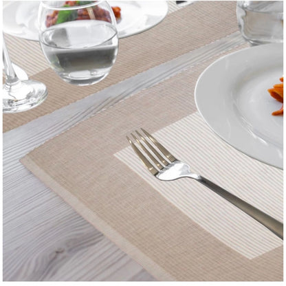 Ribbed Cotton Place Mats Sets (Cream)