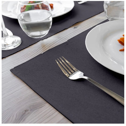 Ribbed Cotton Place Mats Sets (Grey)