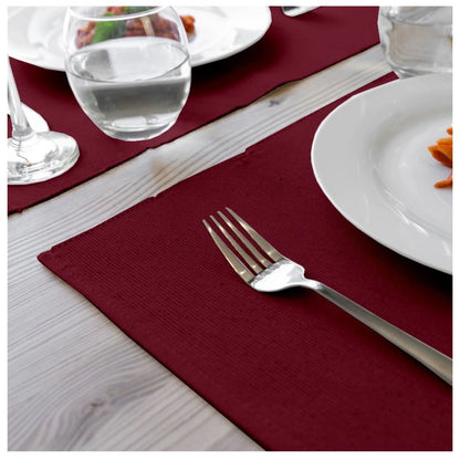 Ribbed Cotton Place Mats Sets (Maroon)