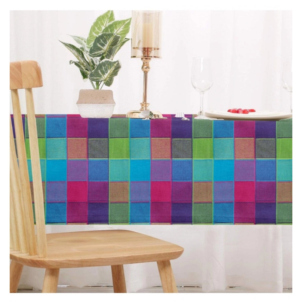 Checked Cotton Checks Table Cloth (Multicolor)