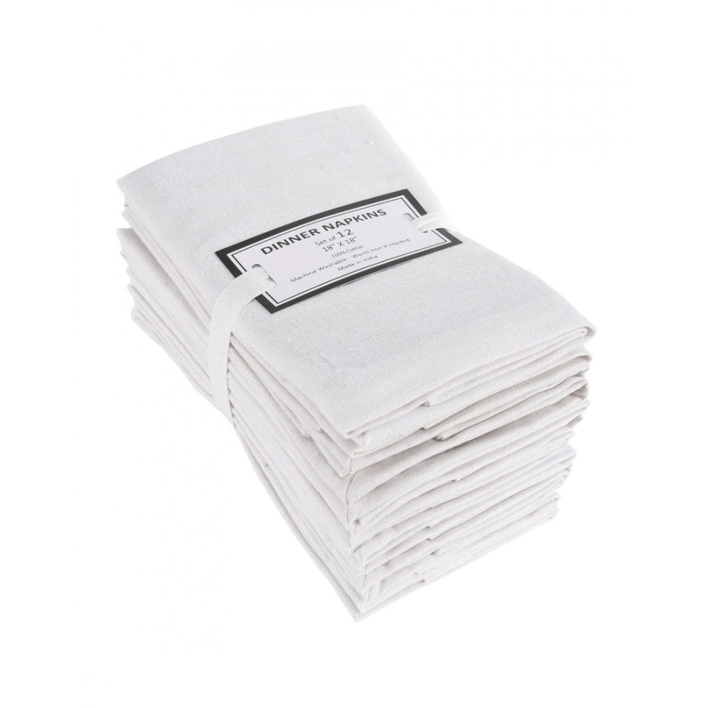 Solid Cotton Napkins Sets (White)