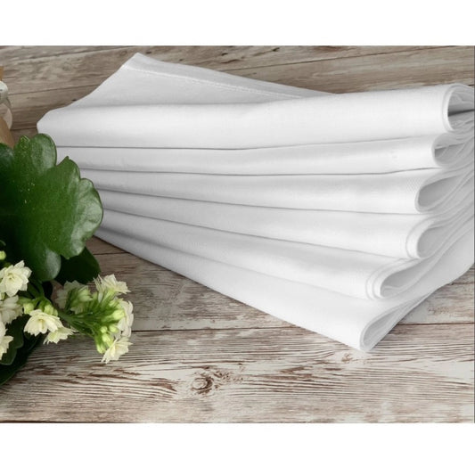 Solid Cotton Napkins Sets (White)