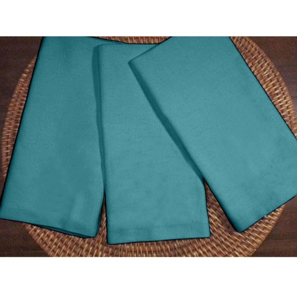 Solid Cotton Napkins Sets (Turquoise Blue)