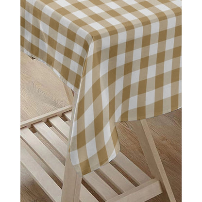 Checked Cotton Checks Table Cloth (Beige)