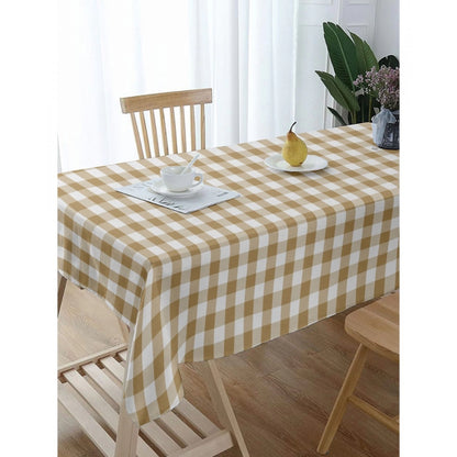 Checked Cotton Checks Table Cloth (Beige)