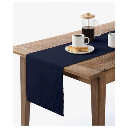 Ribbed Cotton Table Runners (Navy Blue)