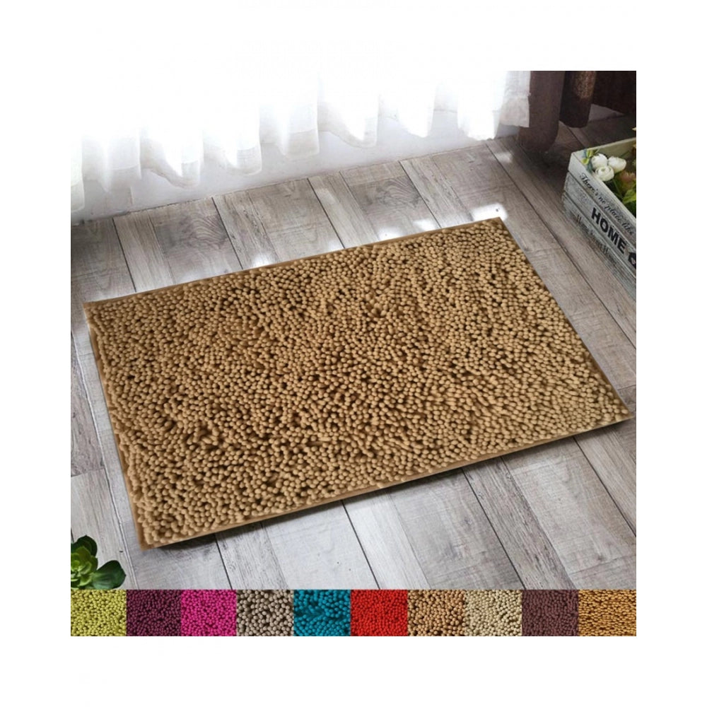 Solid Polyester Bathmat (Beige)