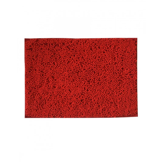 Solid Polyester Bathmat (Red)