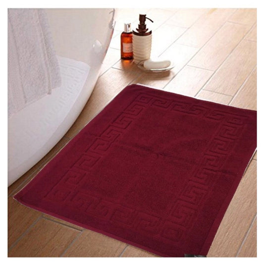 Solid Cotton Hotel Bathmats (Maroon)