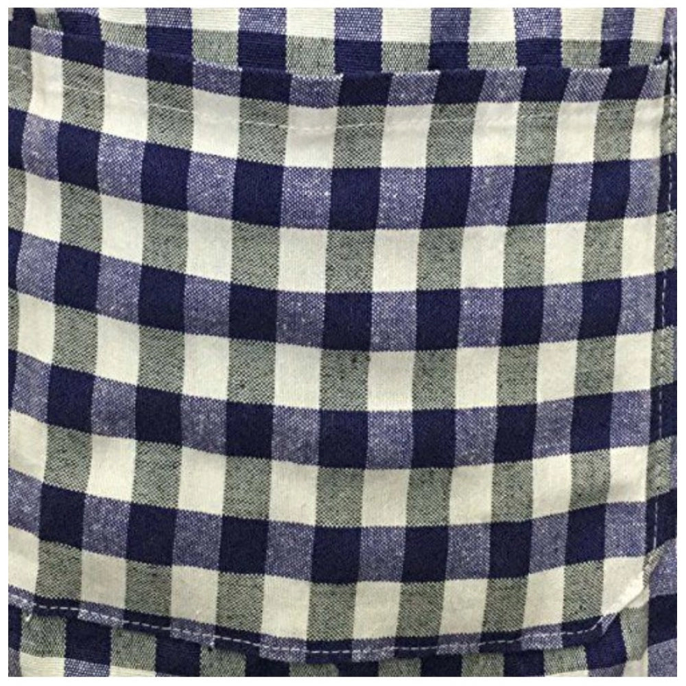 Generic Checked Cotton Aprons (Blue)