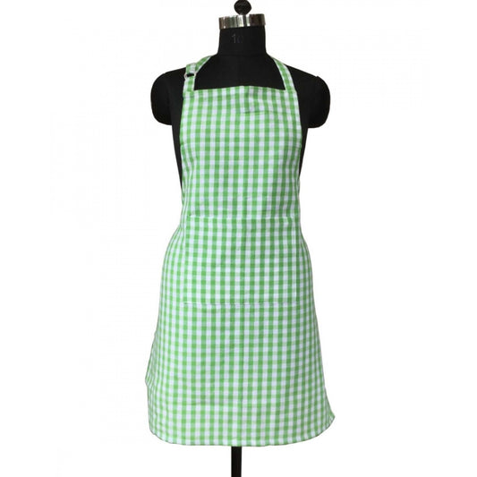 Generic Checked Cotton Aprons (Green)