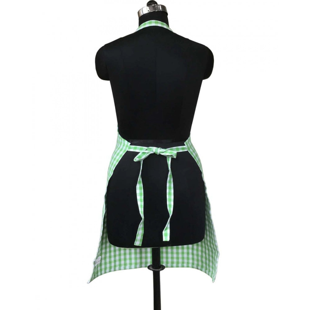 Generic Checked Cotton Aprons (Green)