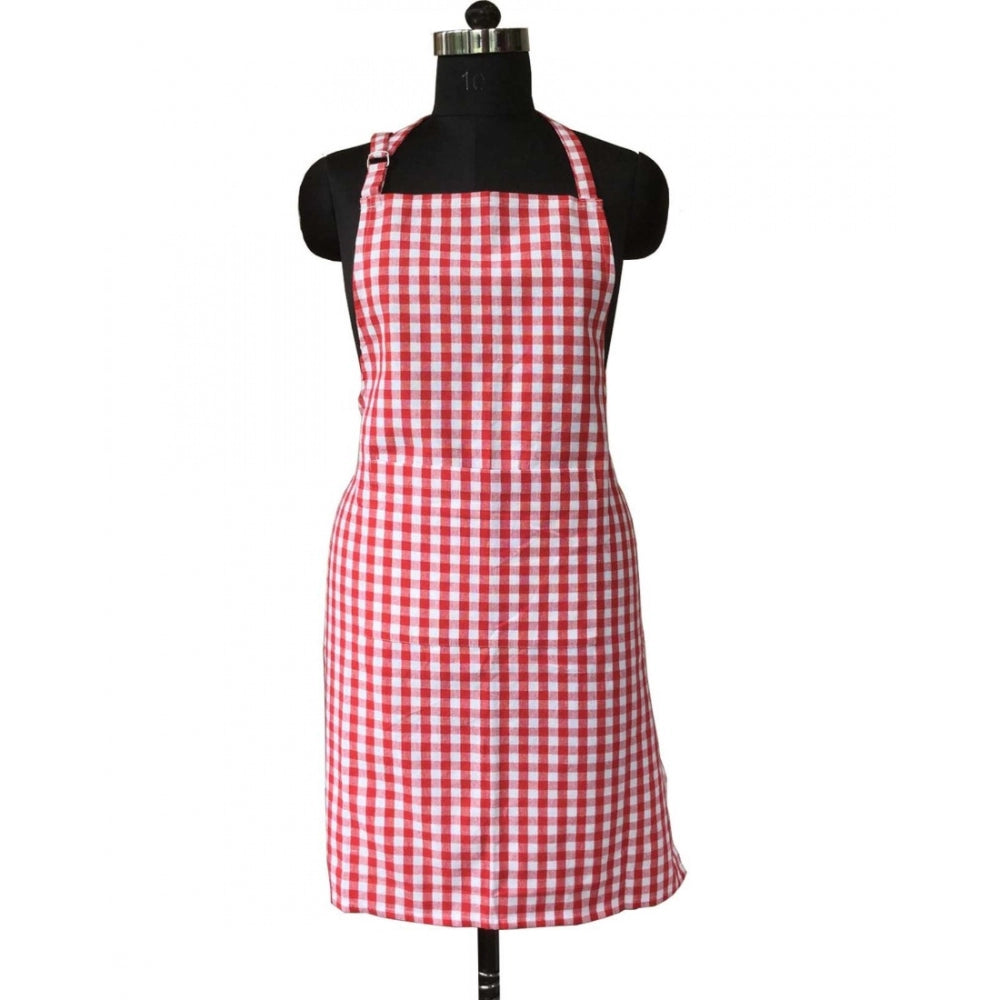 Generic Checked Cotton Aprons (Pink)