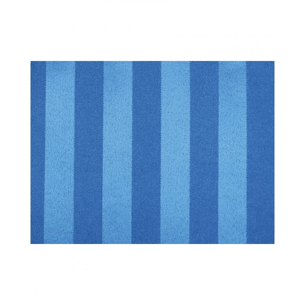 Striped Polyester Plain Shower Curtains with Plastic Eyelets (Blue)