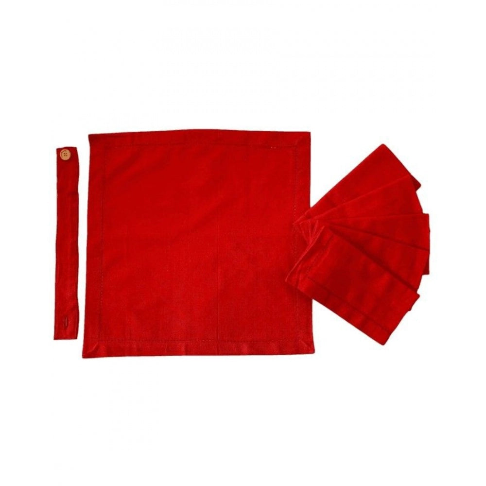 Solid Cotton Napkins Sets (Red)