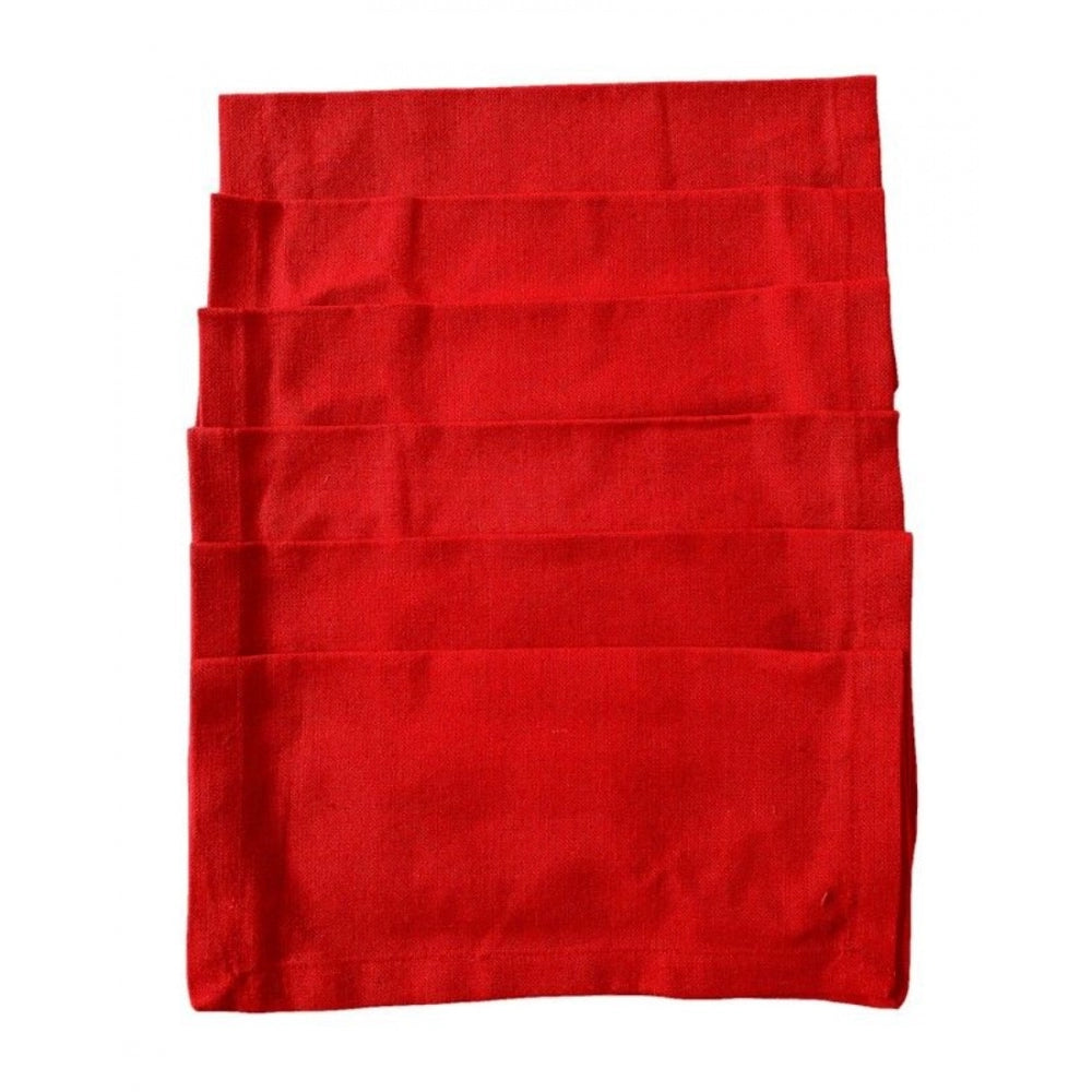 Solid Cotton Napkins Sets (Red)