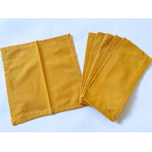 Solid Cotton Napkins Sets (Yellow)