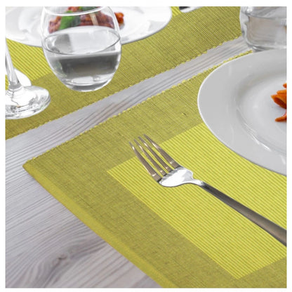 Ribbed Cotton Place Mats Sets (Green)