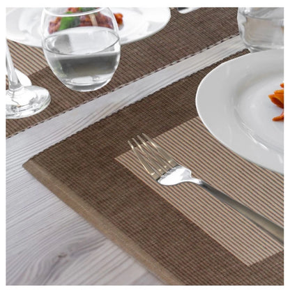 Ribbed Cotton Place Mats Sets (Beige)