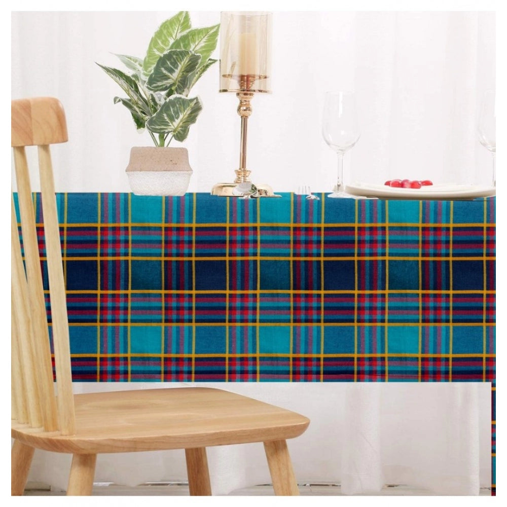 Checked Cotton Checks Table Cloth (Multicolor)