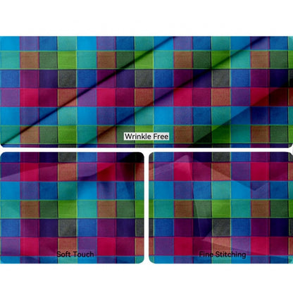 Checked Cotton Checks Table Cloth (Multicolor)