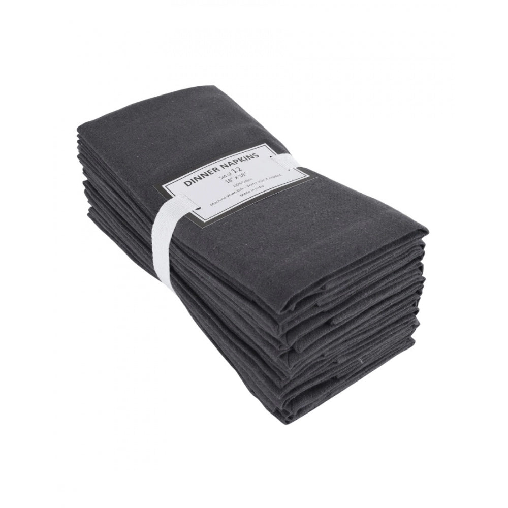 Solid Cotton Napkins Sets (Steel Grey)