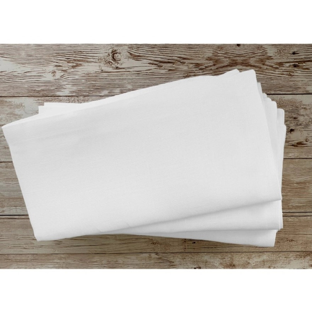 Solid Cotton Napkins Sets (White)