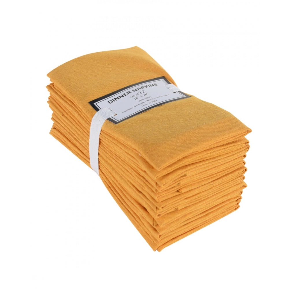 Solid Cotton Napkins Sets (Dark Yellow)